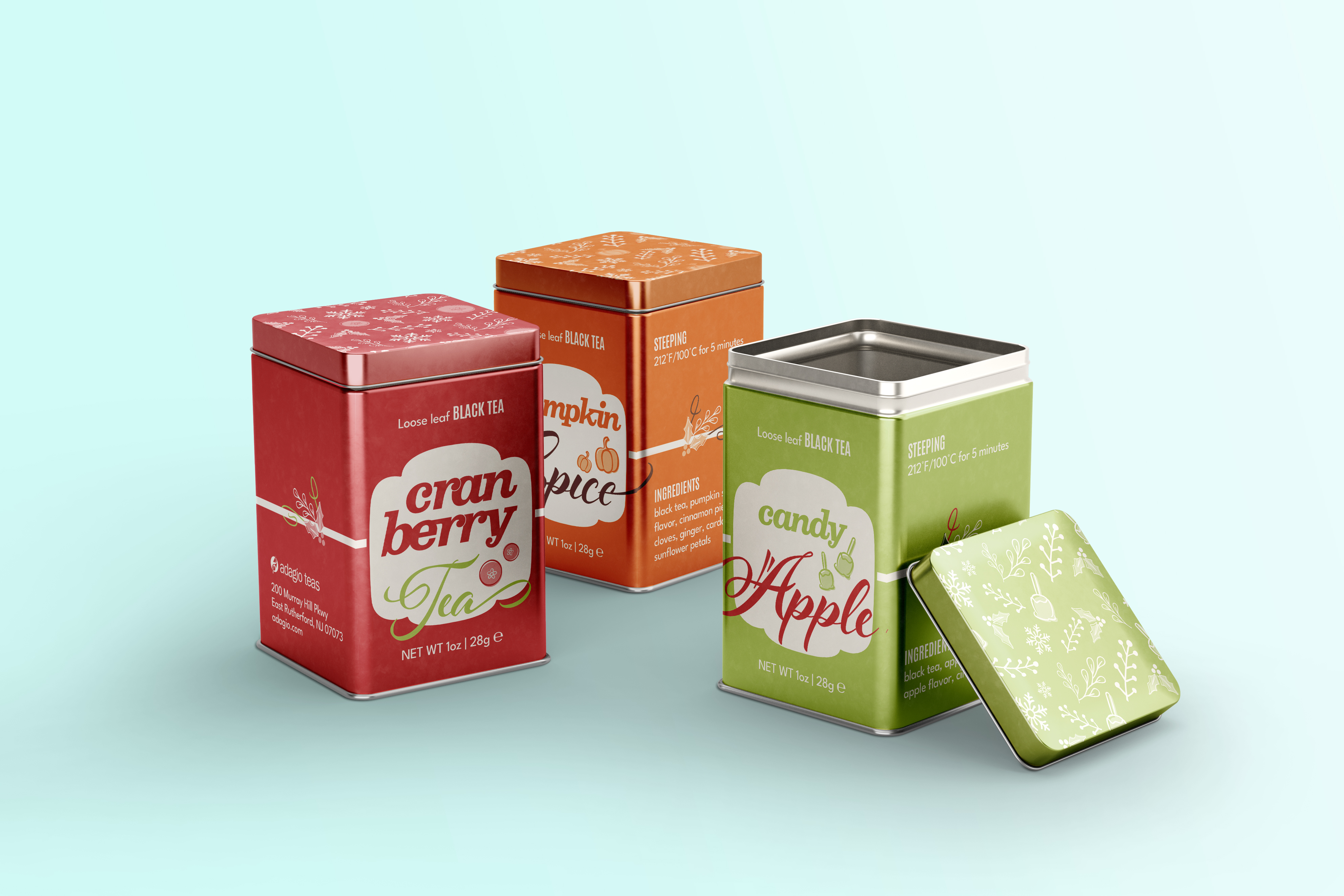 Tea tin flavors.