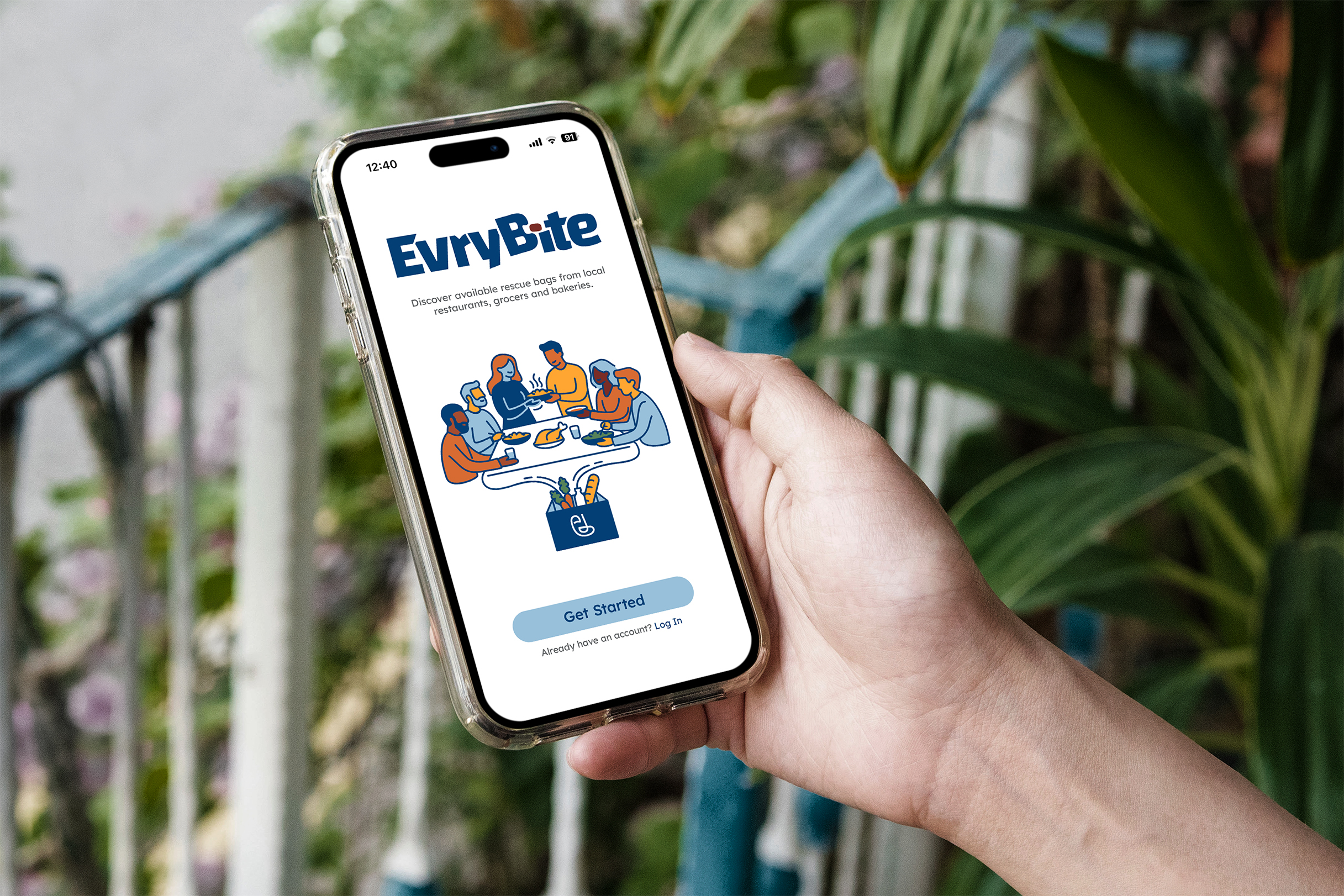 EvryBite application on phone.