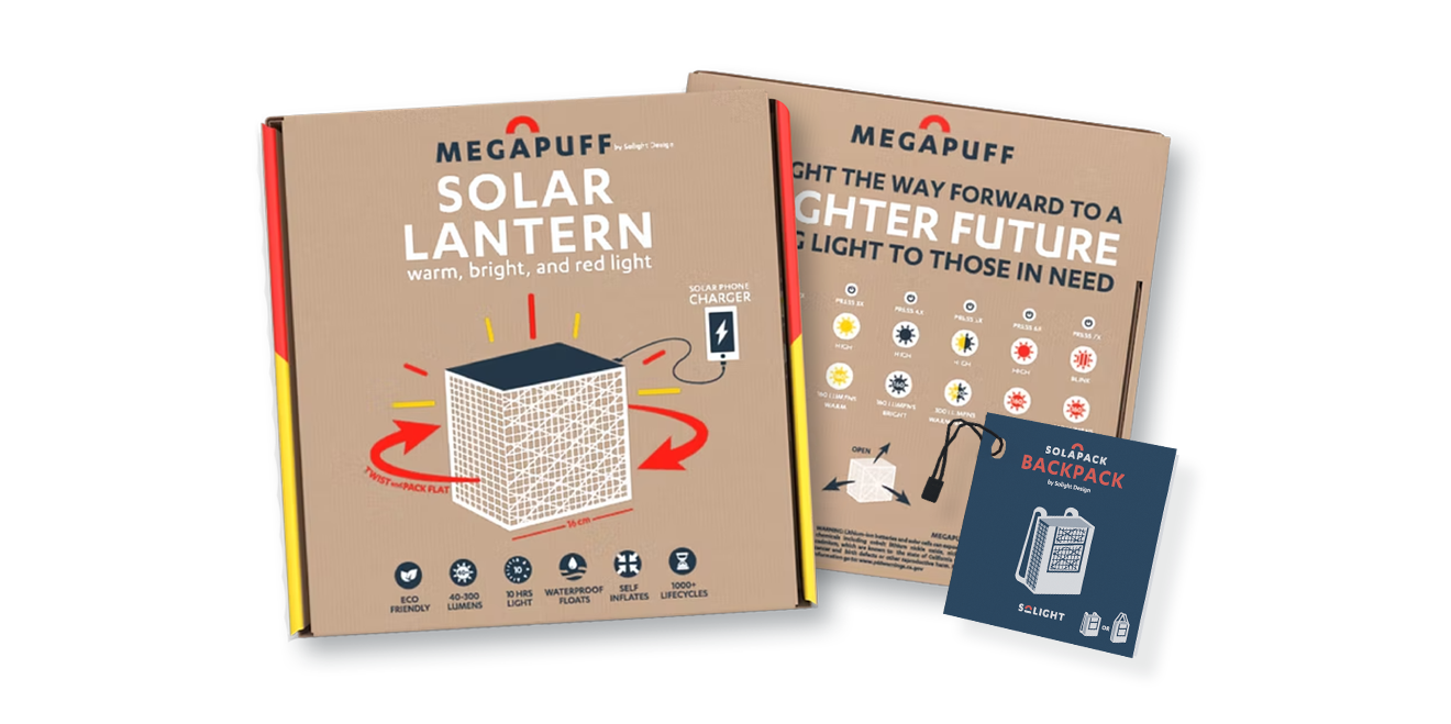 MegaPuff lantern front and back.