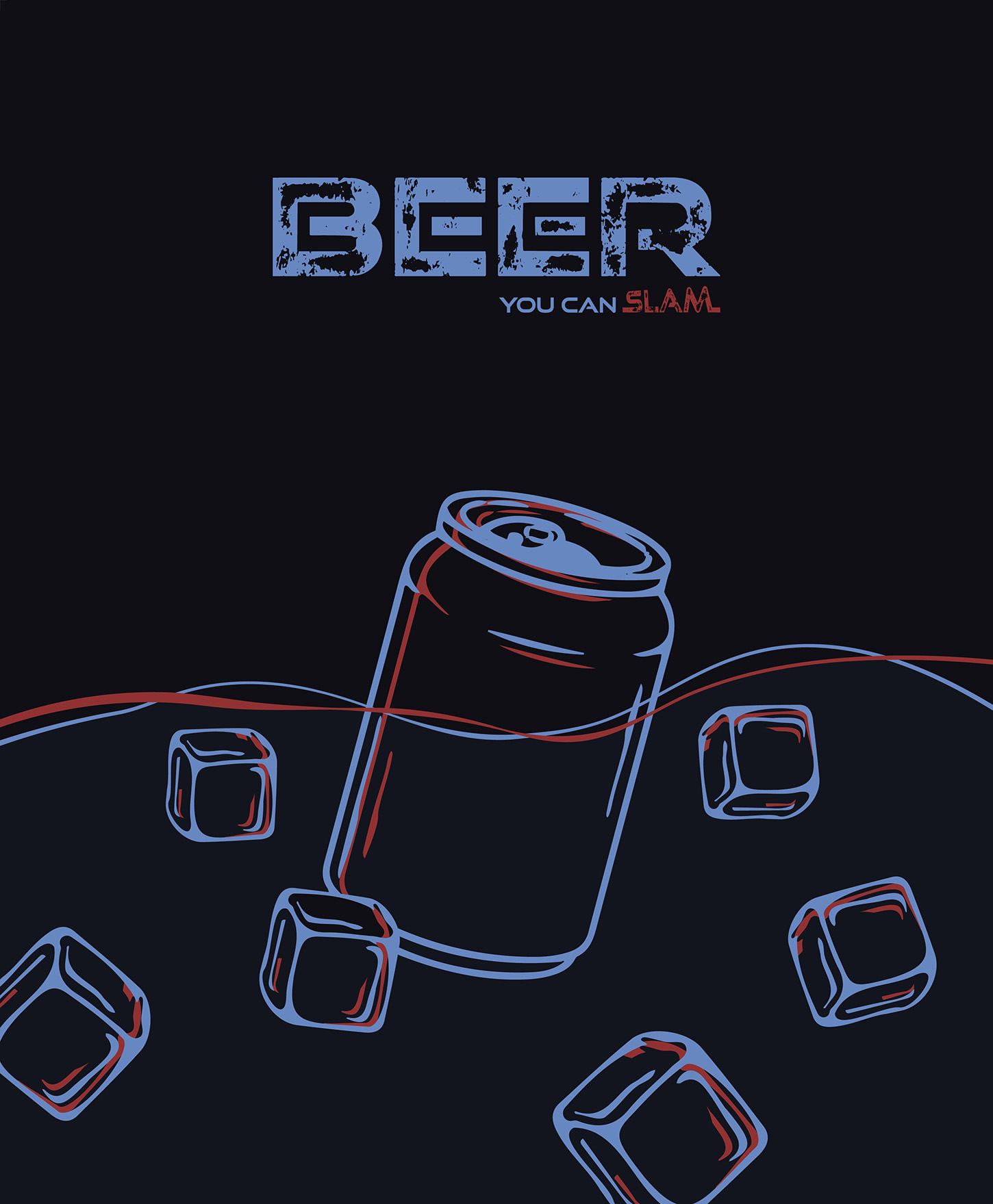 Overhead Slam logo and beer illustrations.