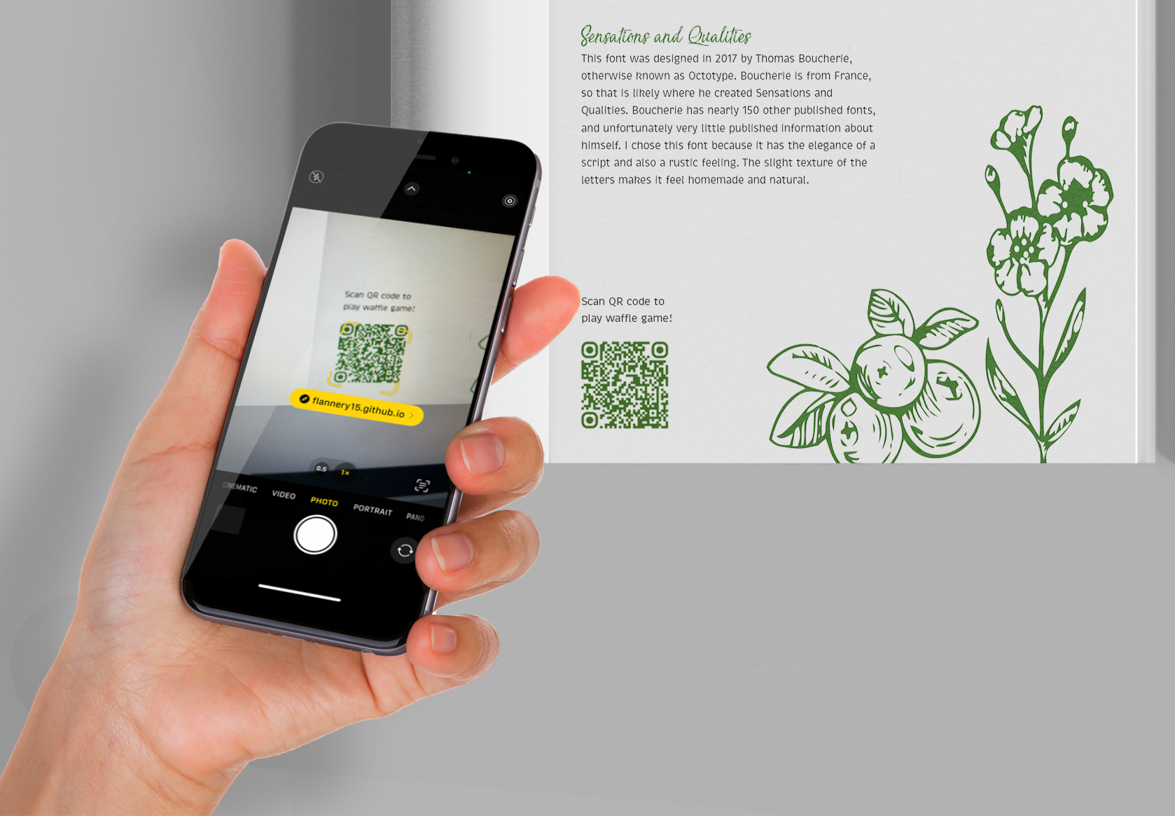 Waffle QR code scan to acess game.