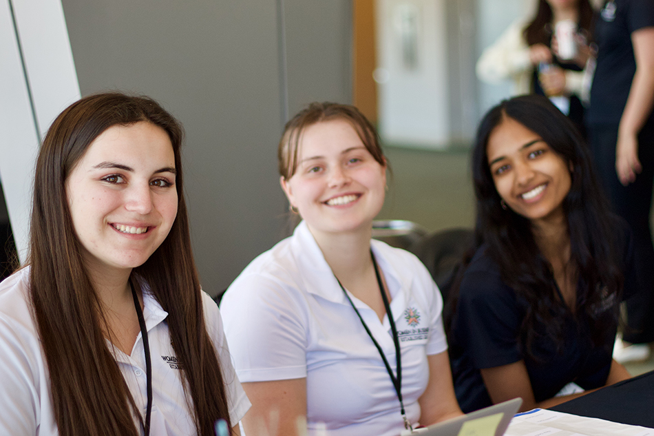 Conference welcome desk.