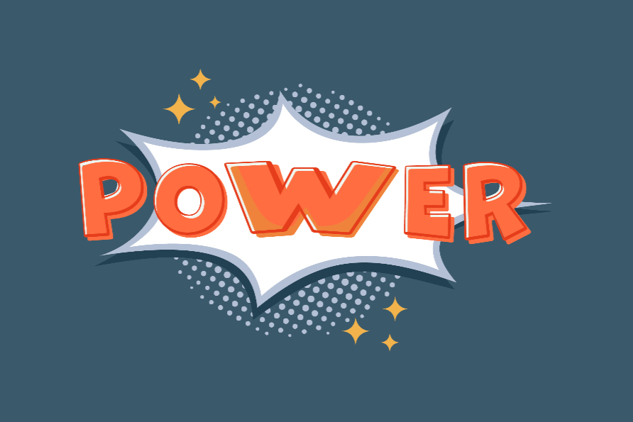 Power logo on dark background.